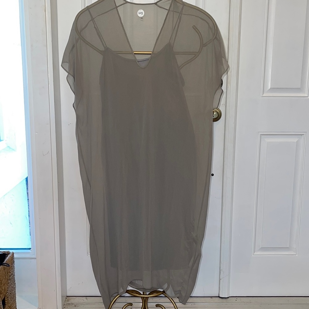IAN RN sheer layered stone dress